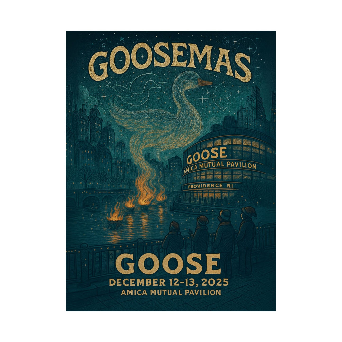 Goose Goosemas 2025 | Amica Mutual Pavilion | Providence, RI | December 12-13, 2025 | Concert Poster | Variant 1