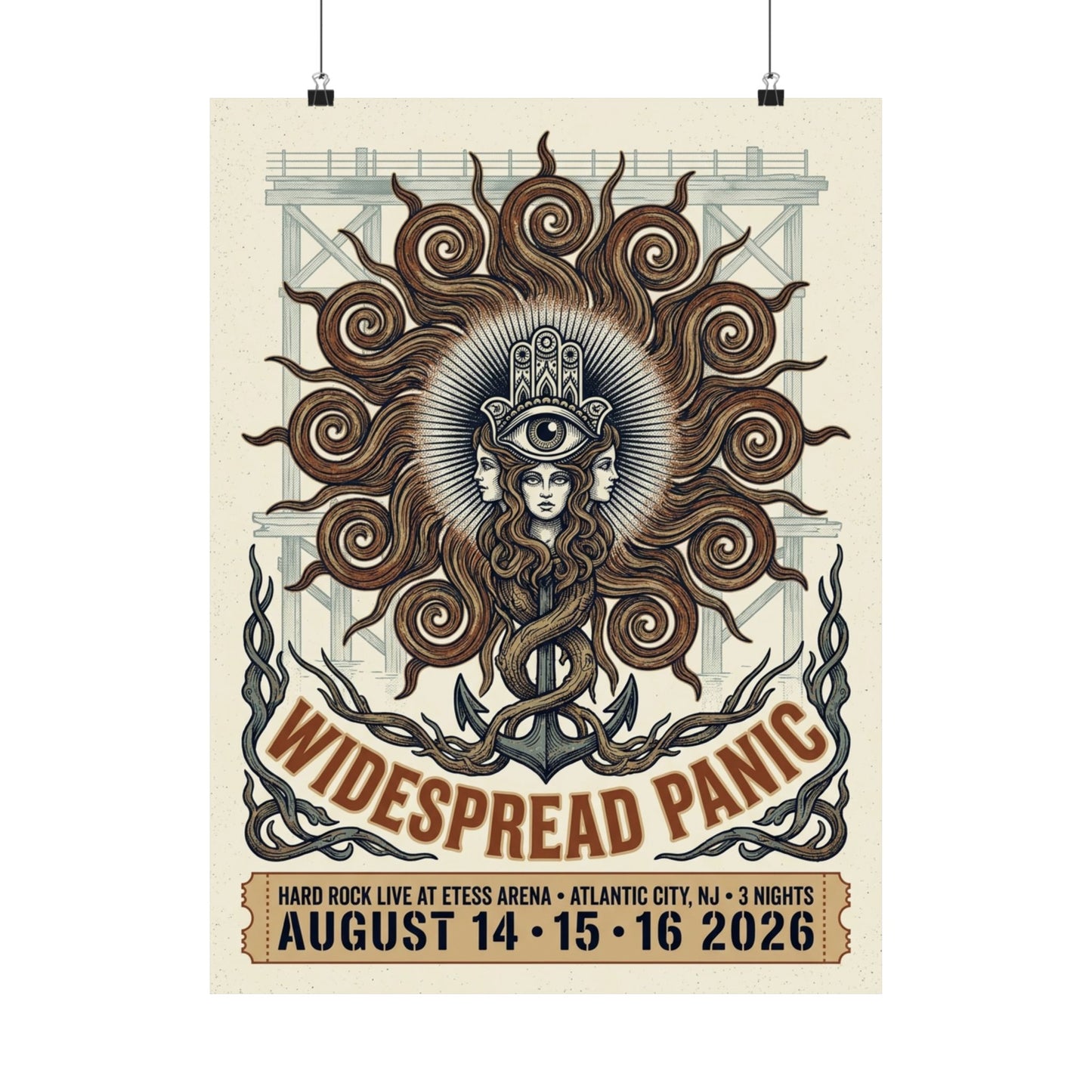 Widespread Panic | August 14–16, 2026 | Atlantic City, NJ | Concert Poster