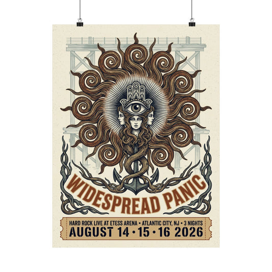 Widespread Panic | August 14–16, 2026 | Atlantic City, NJ | Concert Poster