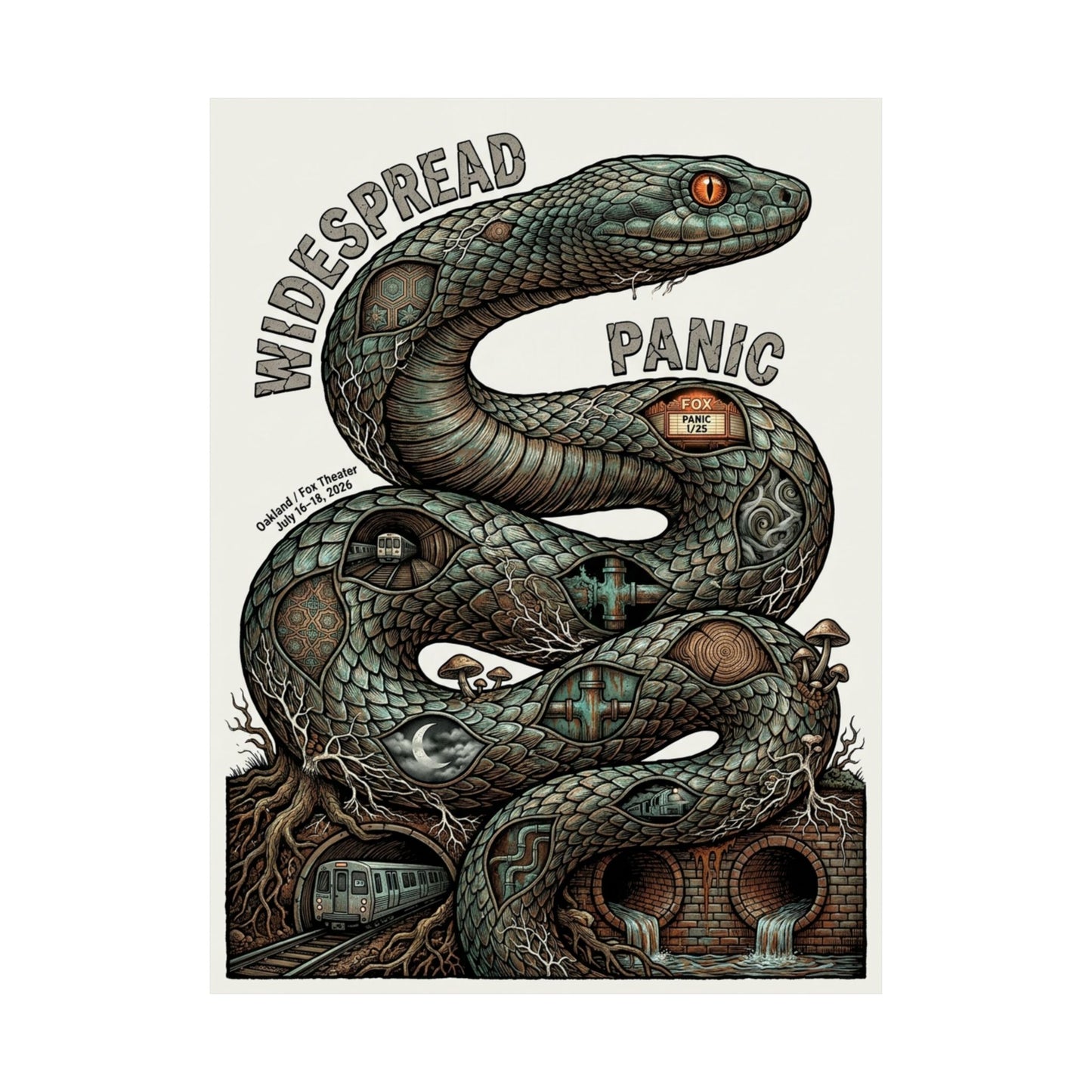 Widespread Panic | July 16–18, 2026 | Oakland, CA | Concert Poster