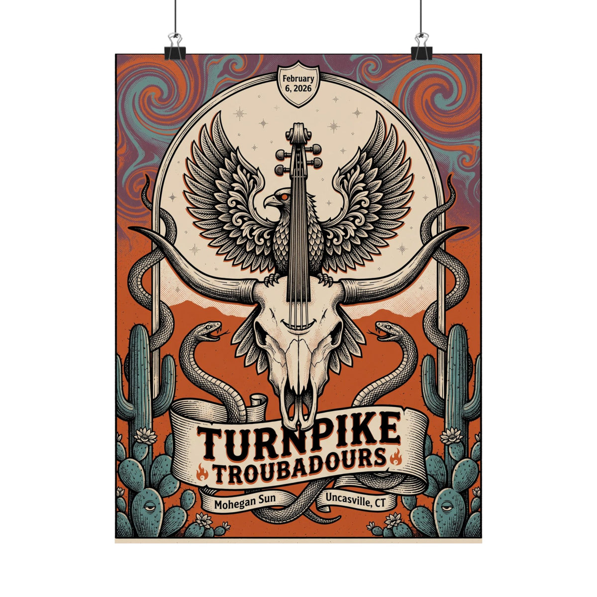 Turnpike Troubadours | February 6, 2026 | Uncasville, CT | Concert Poster