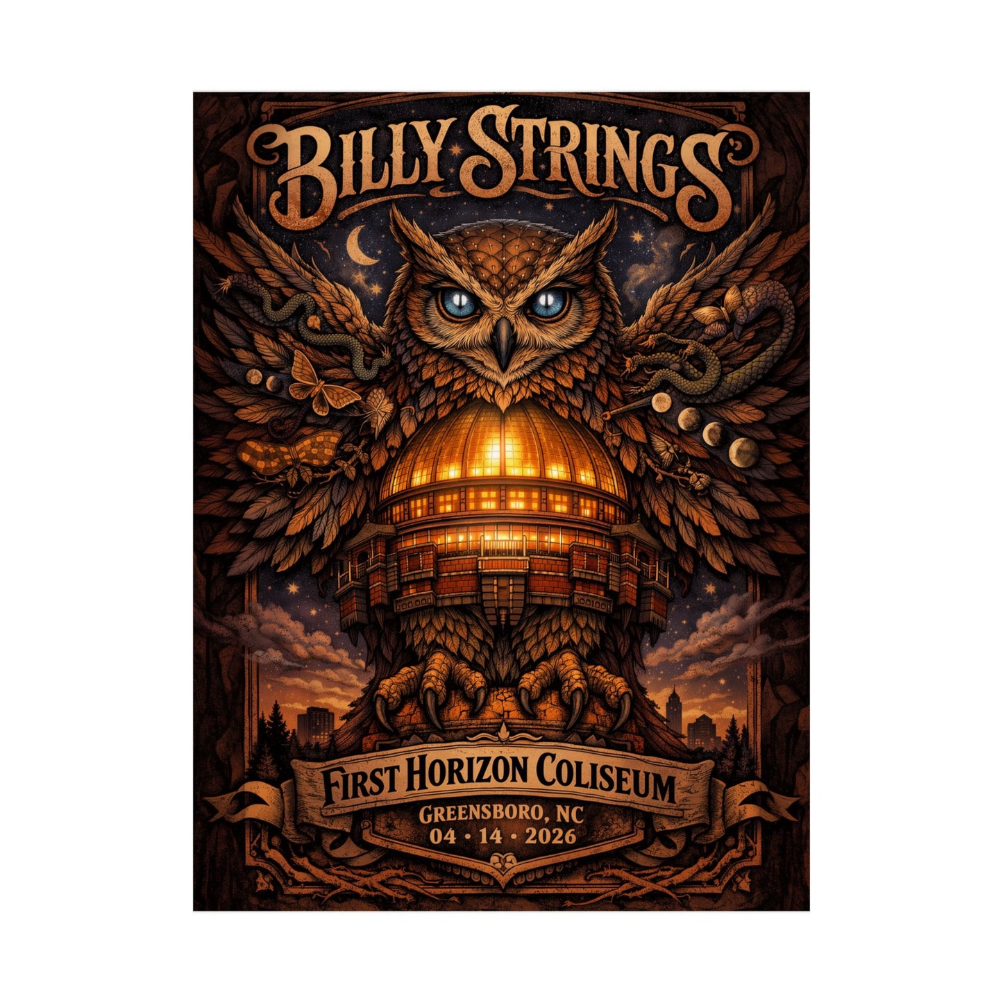 Billy Strings | 04/14/2026 | Greensboro, NC | Concert Poster  | V2