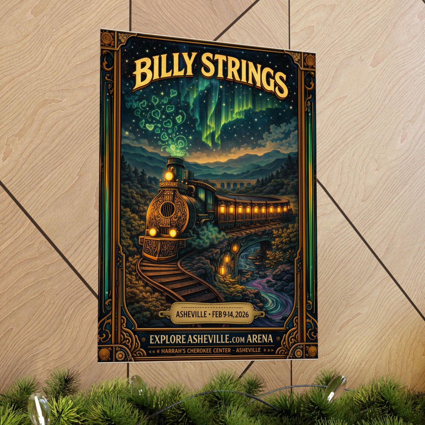 Billy Strings | 2/9/26 - 2/14/26 | Asheville, NC | Concert Poster  | V3