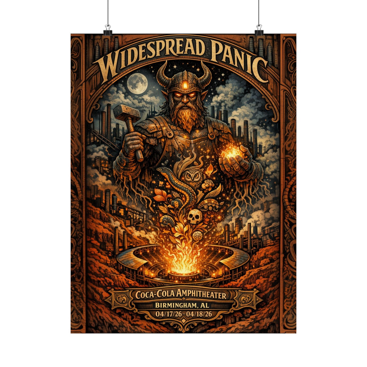Widespread Panic | 04/17/26–04/18/26 | Birmingham, AL | Concert Poster  | V1