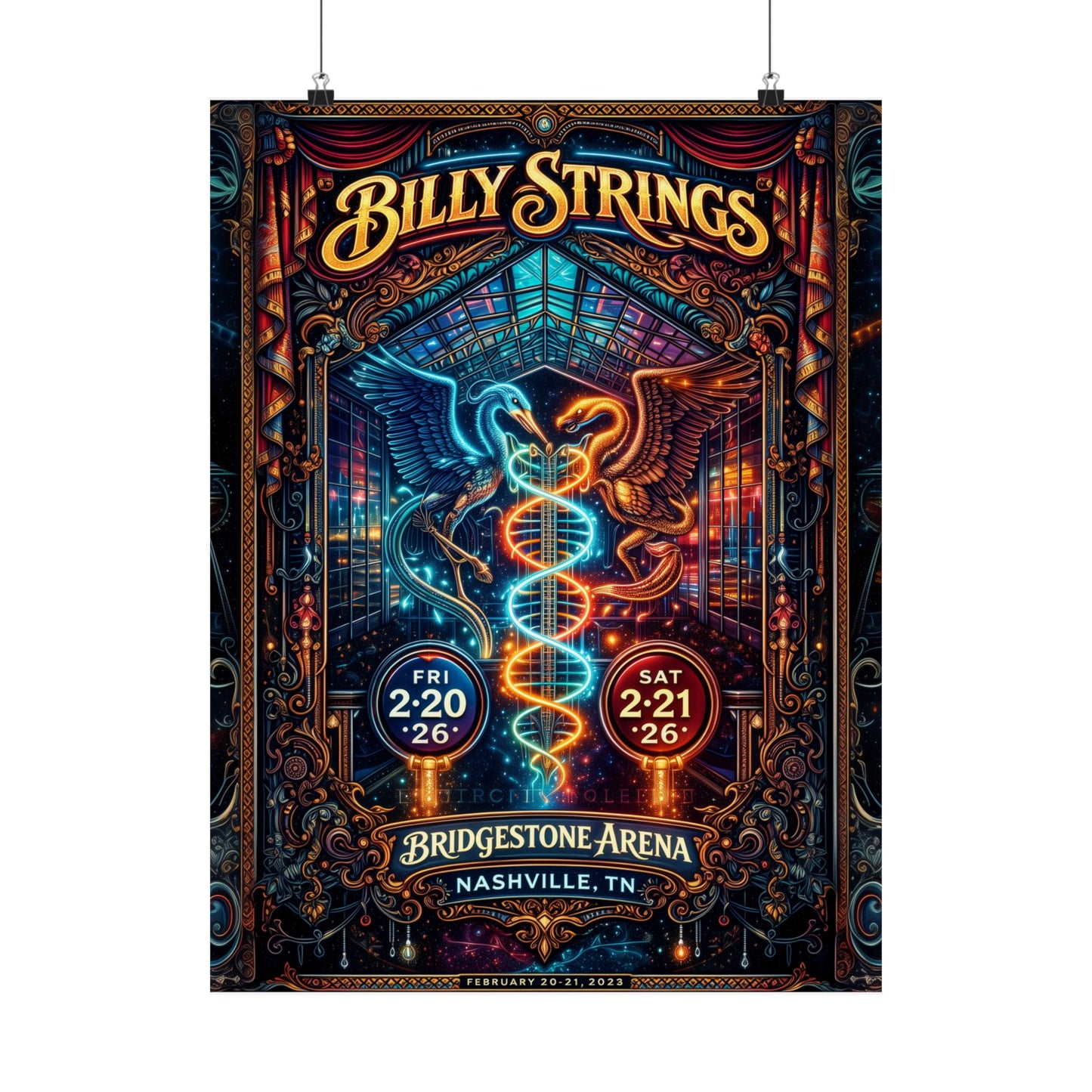 Billy Strings | 2/20/26 - 2/21/26 | Nashville, TN | Concert Poster  | V1