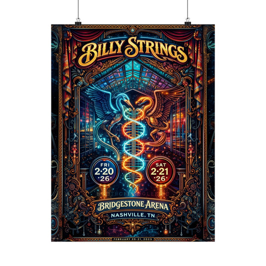 Billy Strings | 2/20/26 - 2/21/26 | Nashville, TN | Concert Poster  | V1