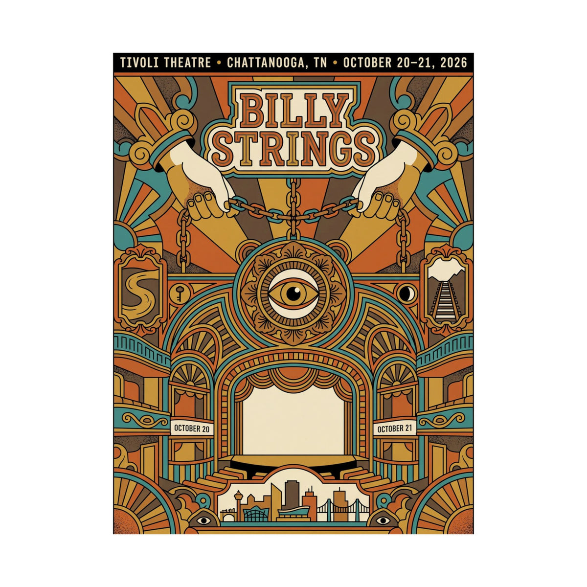 Billy Strings | October 20–21, 2026 | Chattanooga, TN | Concert Poster