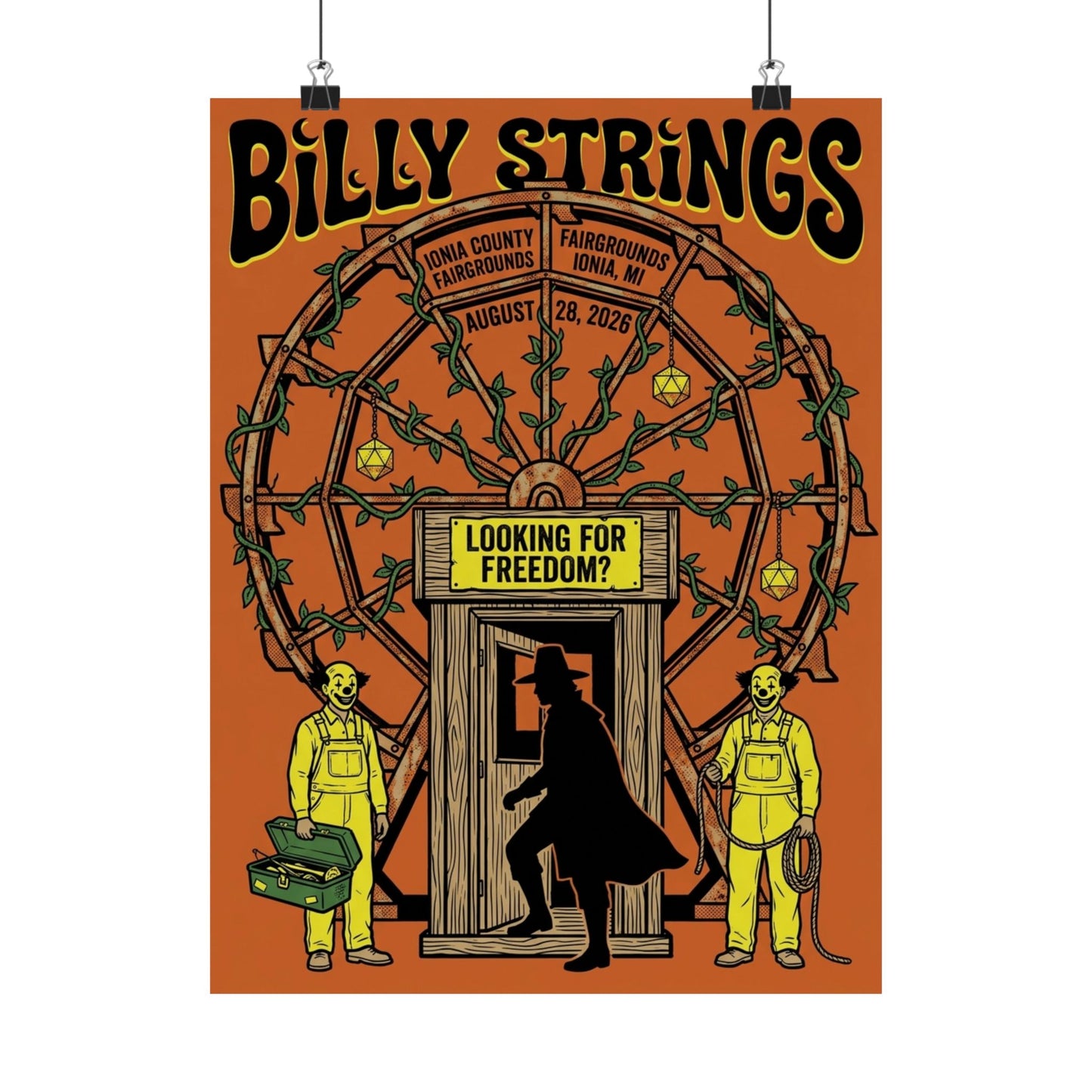 Billy Strings | August 28, 2026 | Ionia, MI | Concert Poster V2