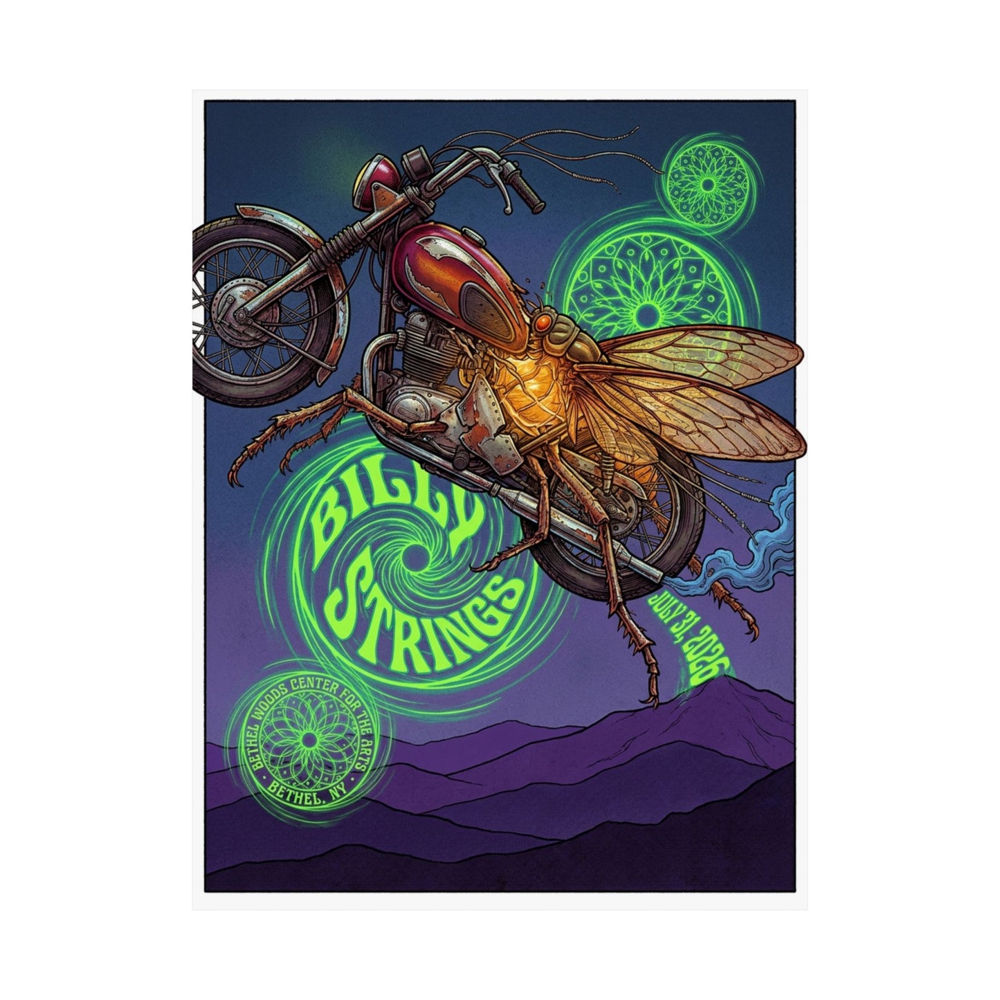 Billy Strings | July 31, 2026 | Bethel, NY | Concert Poster