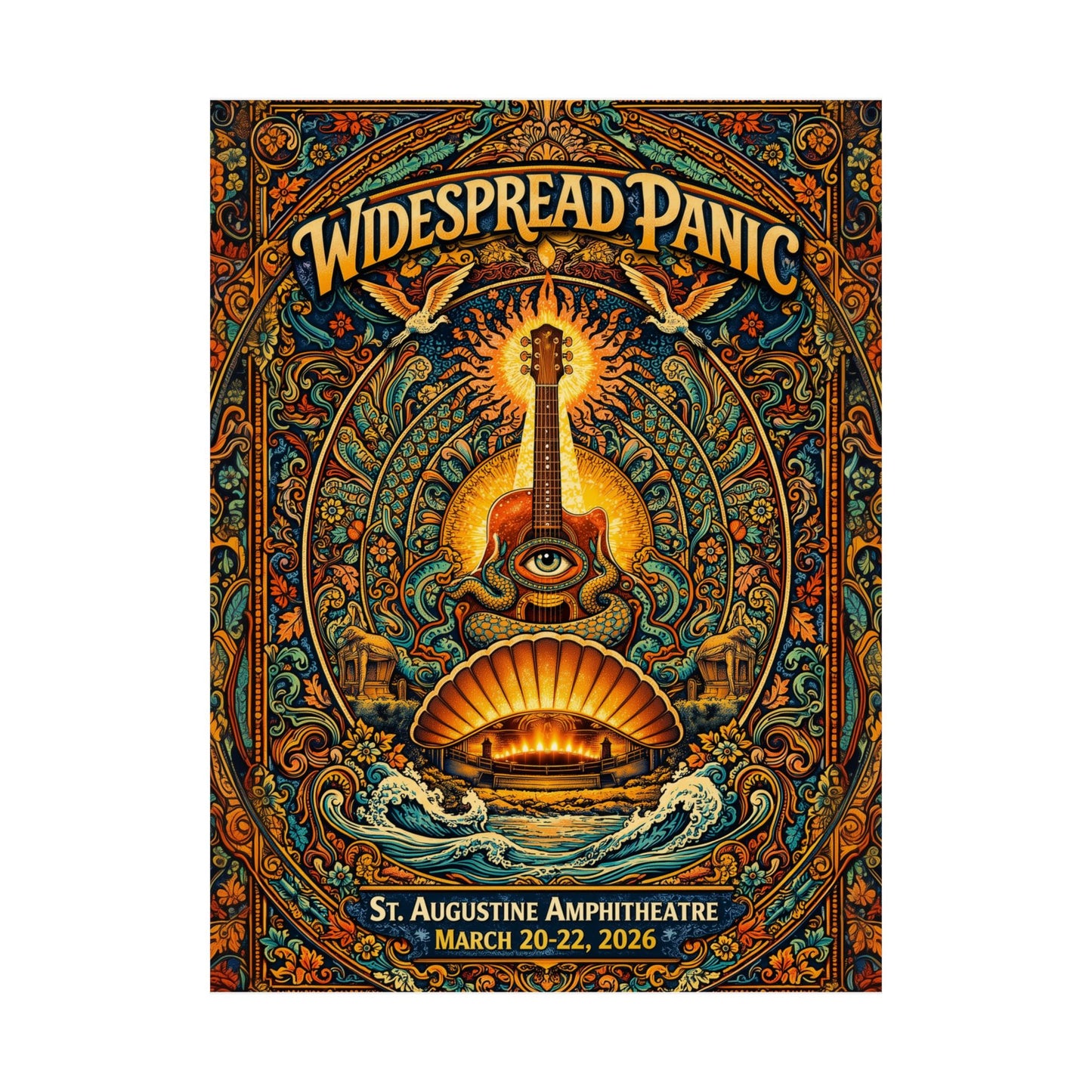 Widespread Panic | 03/20/26–03/22/26 | St. Augustine, FL | Concert Poster  | V3