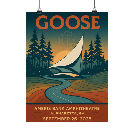 Goose Alpharetta September 26,2025 Concert Print | Ameris Bank Amphitheatre | Concert Print | Version 2