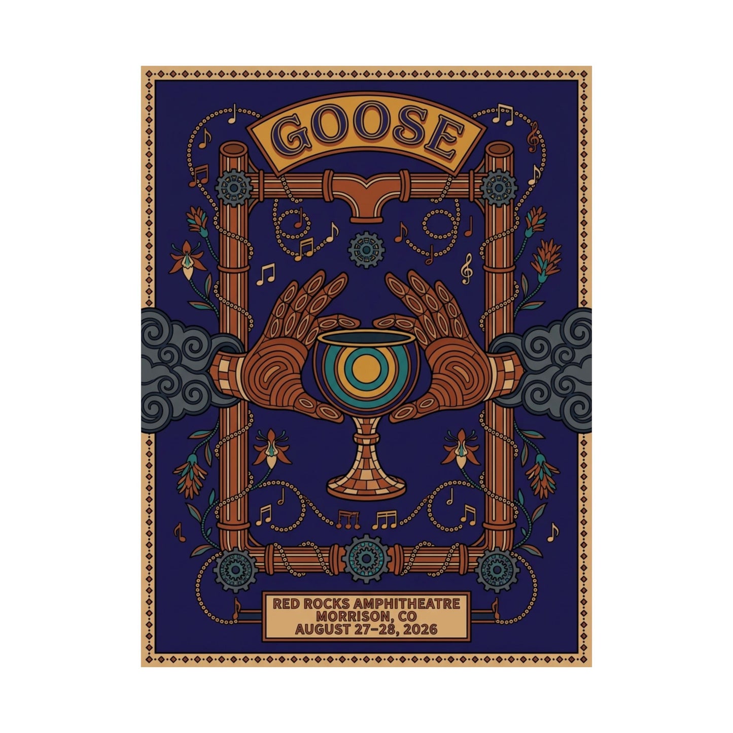 Goose | August 27–28, 2026 | Red Rocks | Concert Poster V1