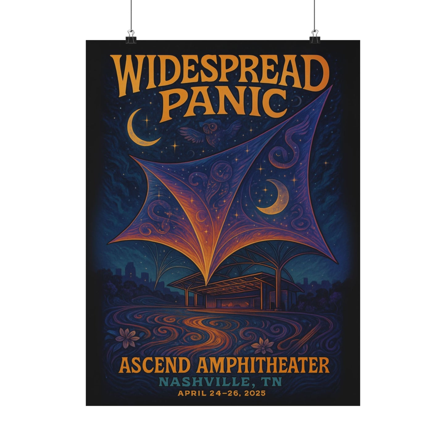 Widespread Panic Nashville April 24-26, 2025 Ascend Amphitheater Poster Print