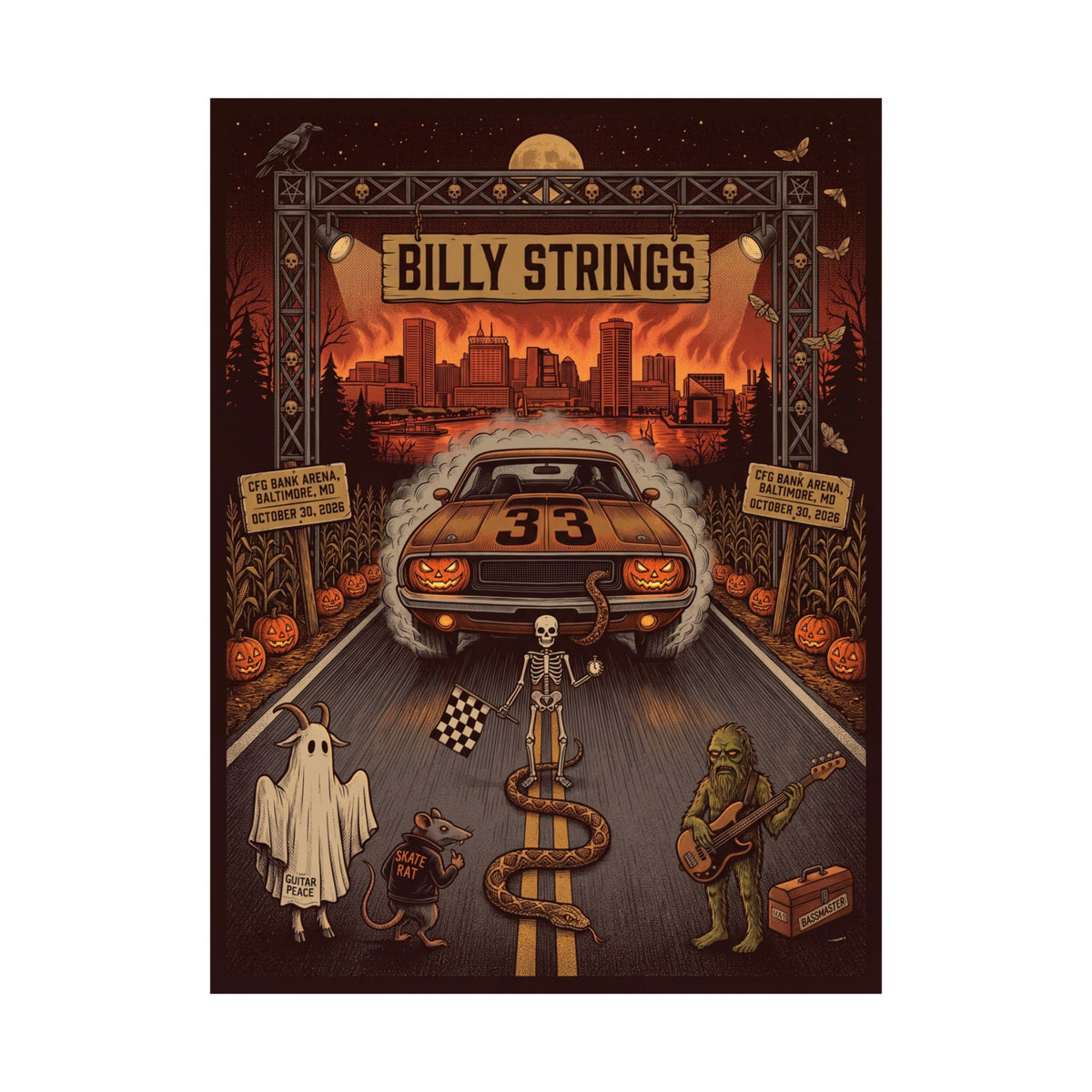 Billy Strings | October 30, 2026 | Baltimore, MD | Concert Poster