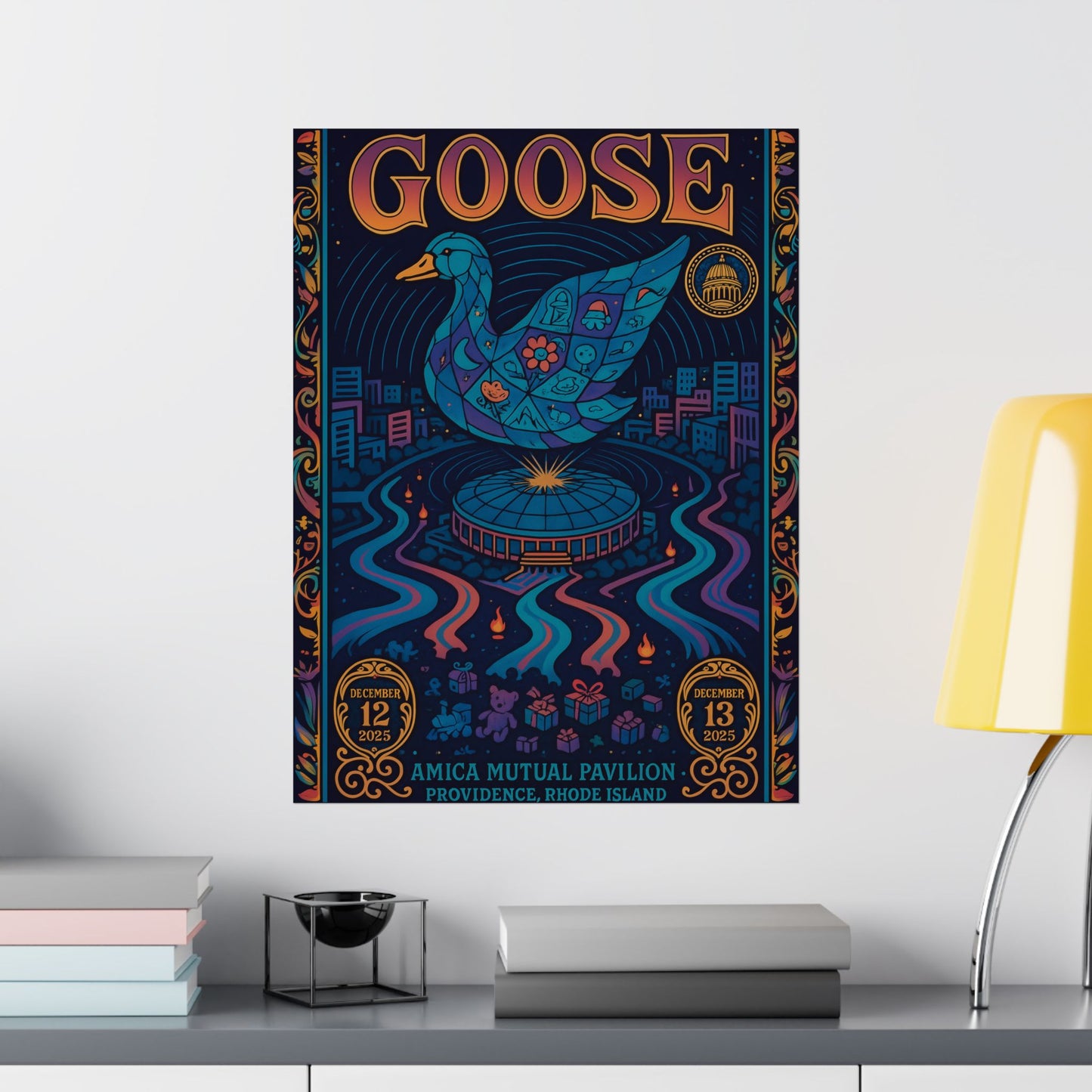Goose Goosemas 2025 | Amica Mutual Pavilion | Providence, RI | December 12-13, 2025 | Concert Poster | Variant 4