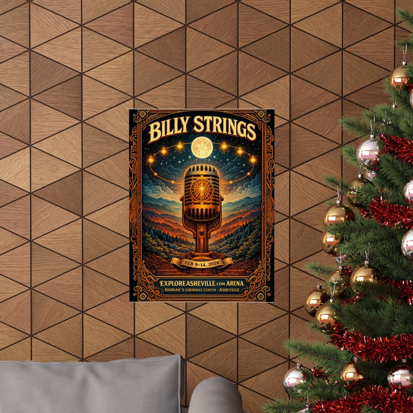 Billy Strings | 2/9/26 - 2/14/26 | Asheville, NC | Concert Poster  | V1