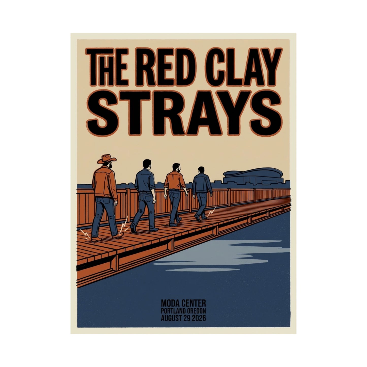 The Red Clay Strays | August 29, 2026 | Portland, OR | Concert Poster