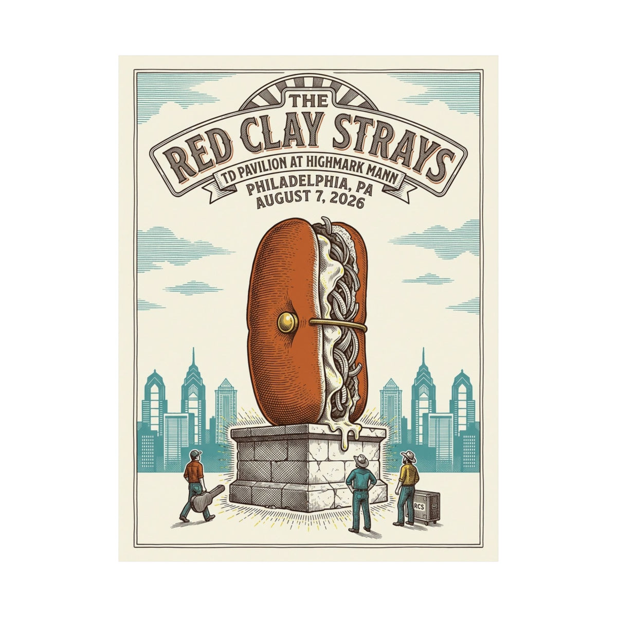 The Red Clay Strays | August 7, 2026 | Philadelphia,PA | Concert Poster