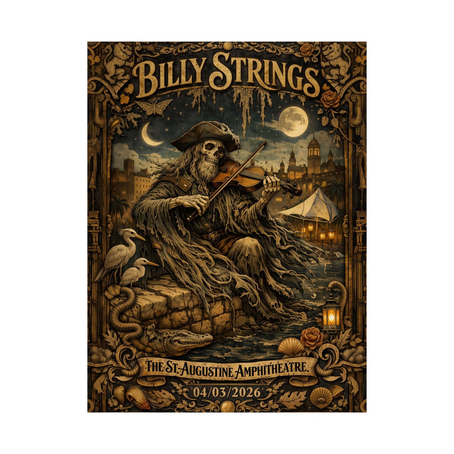 Billy Strings | 04/03/2026 | St. Augustine, FL | Concert Poster  | N2