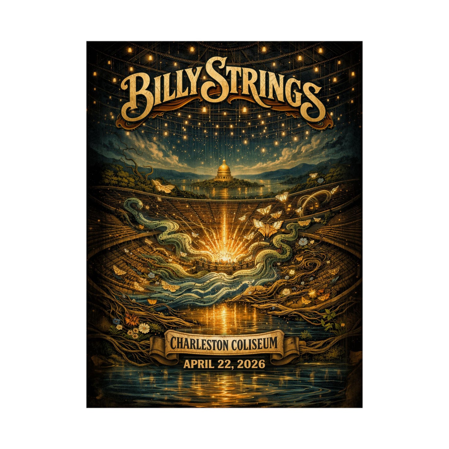 Billy Strings | 04/22/2026 | Charleston, WV | Concert Poster  | V1