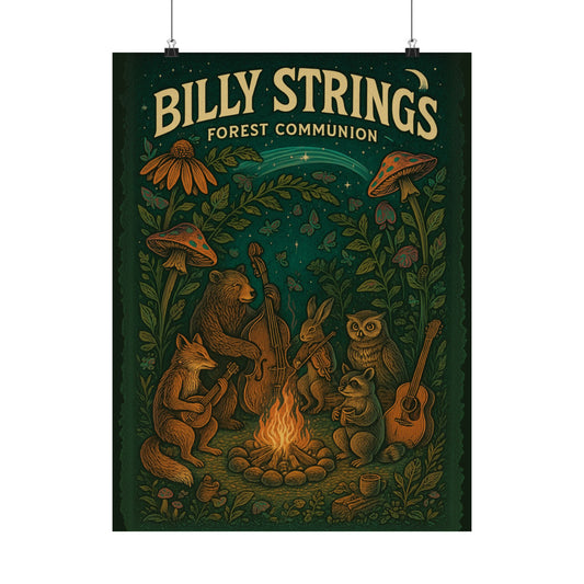 Billy Strings | Woodland Animals Bluegrass Campfire Music Fan Art
