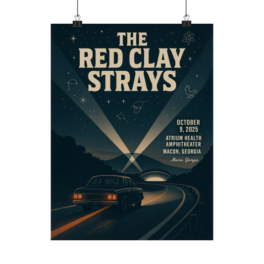 The Red Clay Strays Macon GA Concert Print | October 9, 2025 | Atrium Health Amphitheater | Variant 2