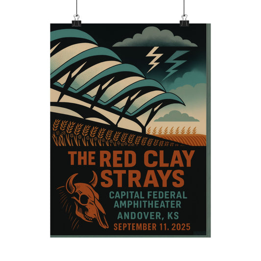The Red Clay Strays Andover KS Print | September 11, 2025 | Capital Federal Amphitheater | Concert Poster | Variant 2