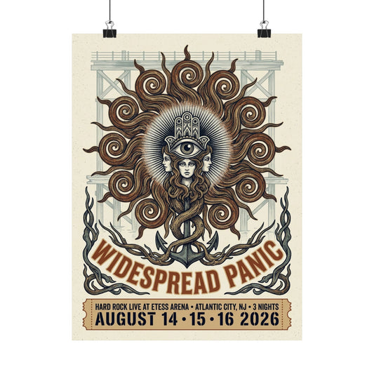Widespread Panic | August 14–16, 2026 | Atlantic City, NJ | Concert Poster