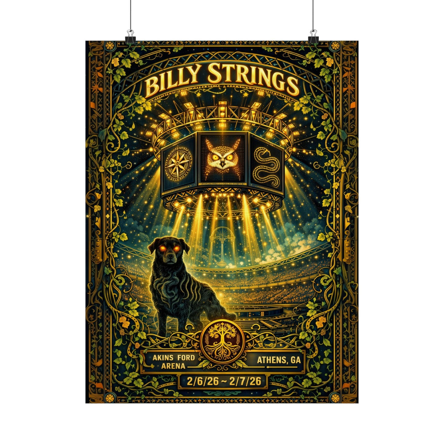 Billy Strings | 2/6/26 - 2/7/26 | Athens, GA | Concert Poster  | V1