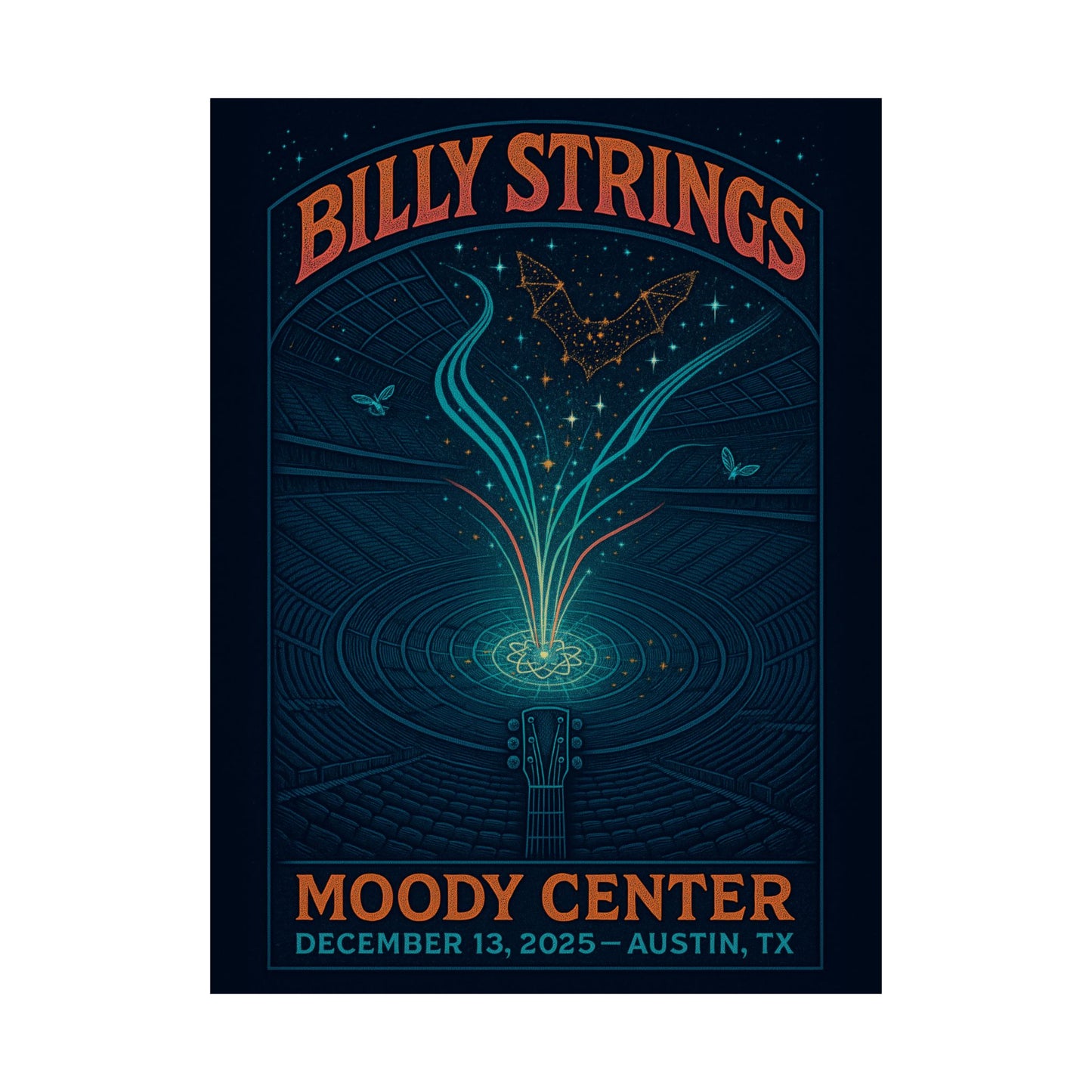Billy Strings  Austin, TX | December 13, 2025| Moody Center | Concert Poster | Variant 4