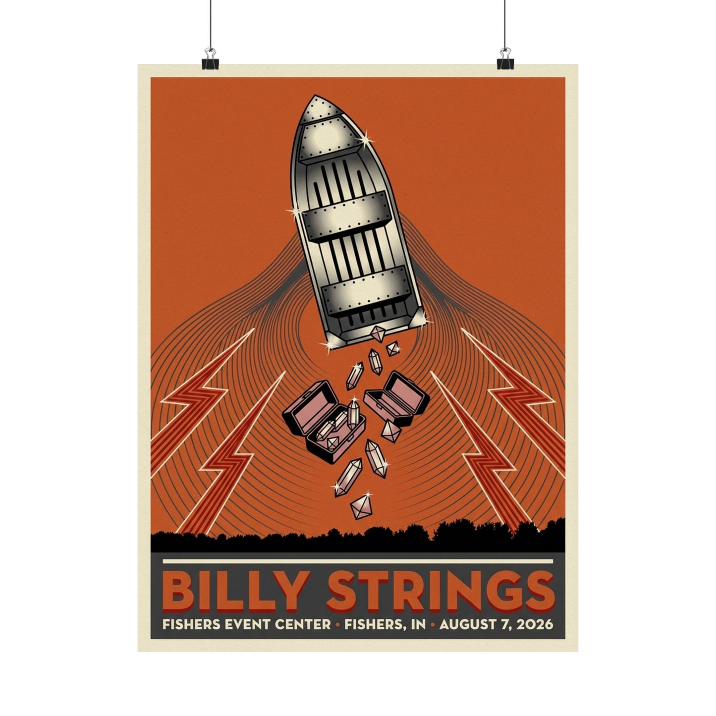 Billy Strings | August 7, 2026 | Fishers, IN | Concert Poster