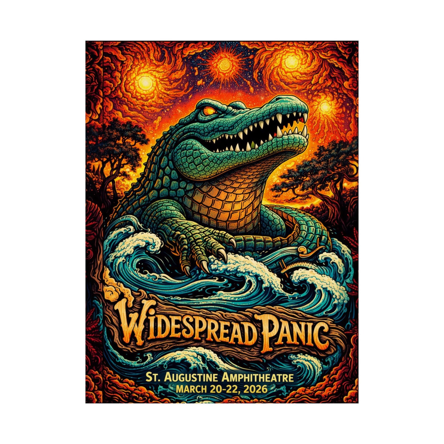 Widespread Panic | 03/20/26–03/22/26 | St. Augustine, FL | Concert Poster  | V1