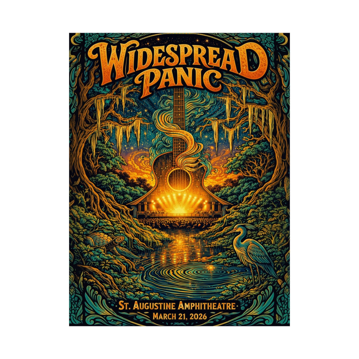 Widespread Panic | 03/21/26 | St. Augustine, FL | Concert Poster  | N2