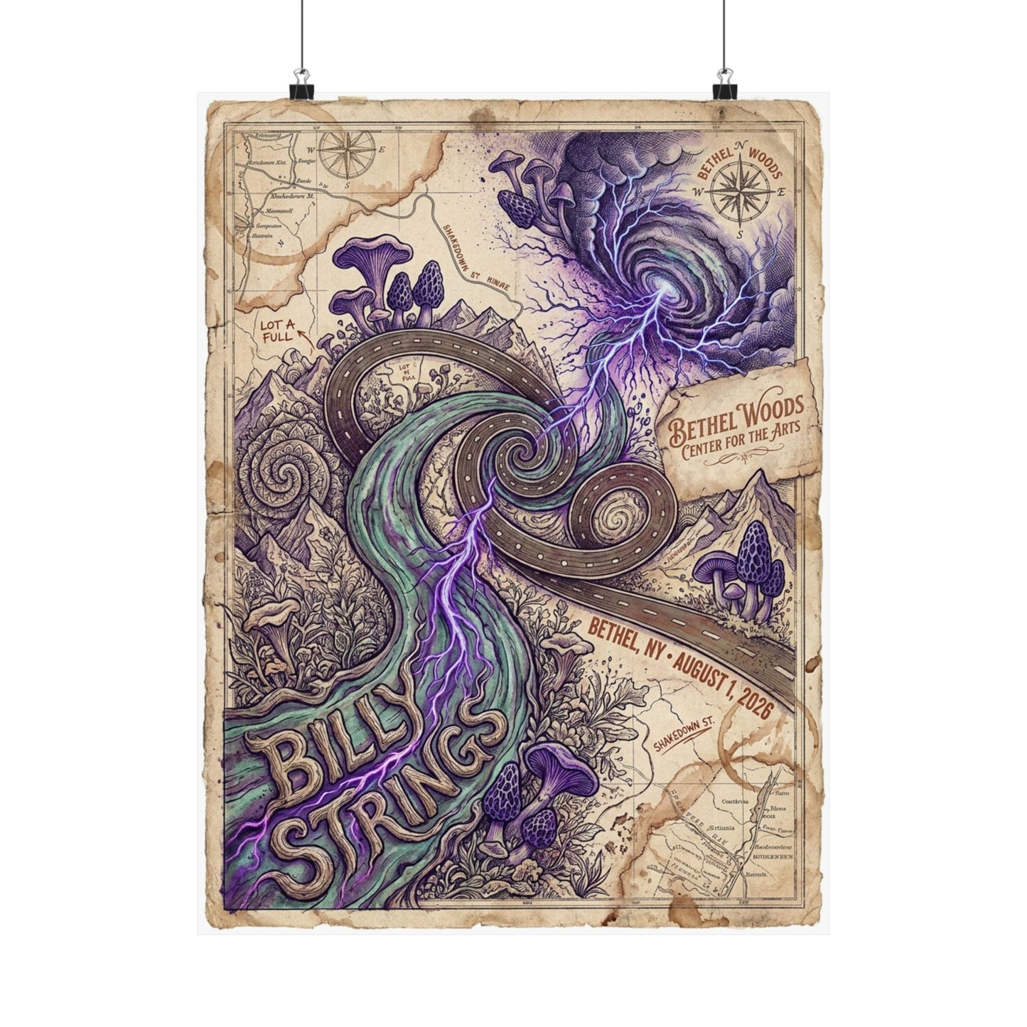 Billy Strings | August 1, 2026 | Bethel, NY | Concert Poster