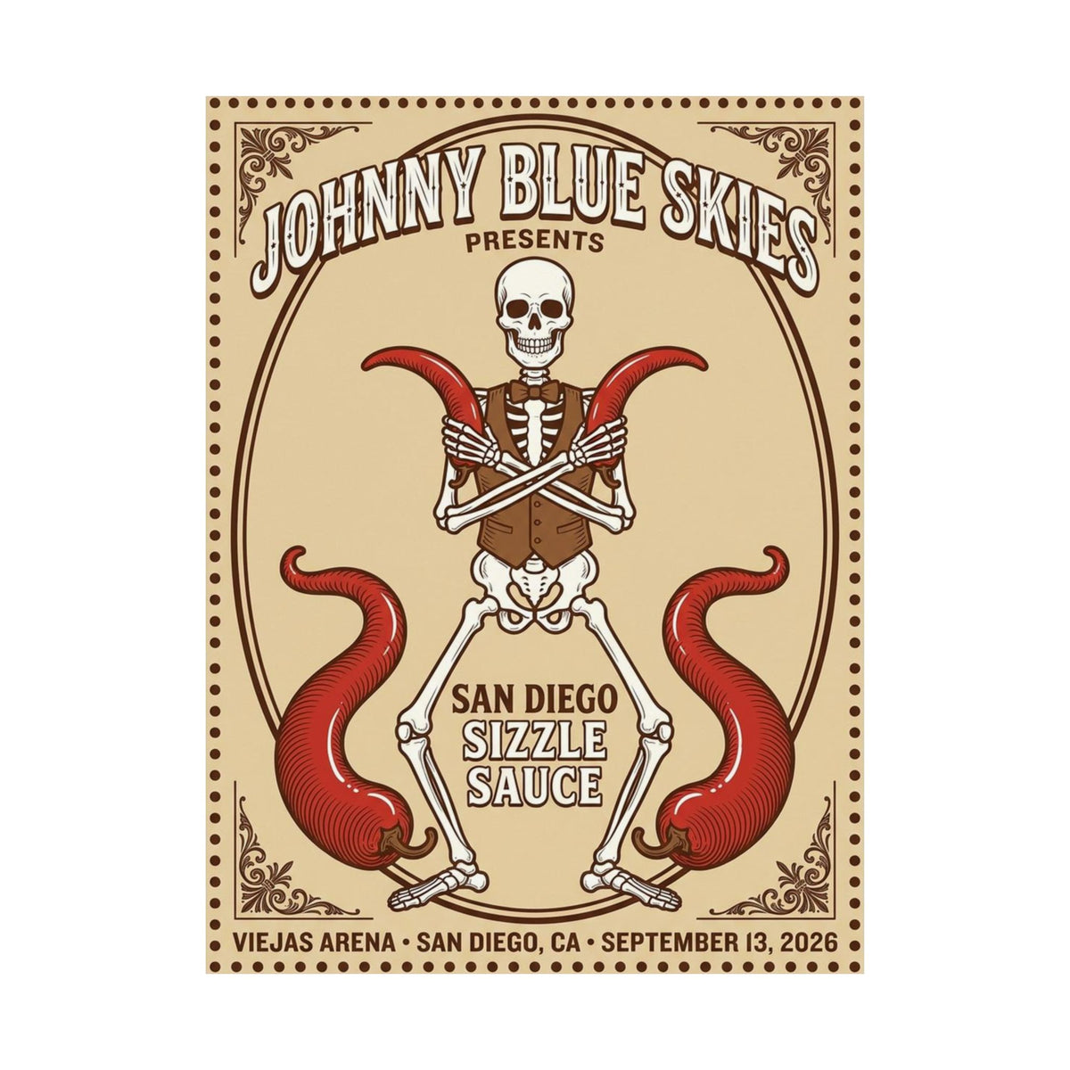 Johnny Blue Skies | September 13, 2026 | San Diego, CA | Concert Poster