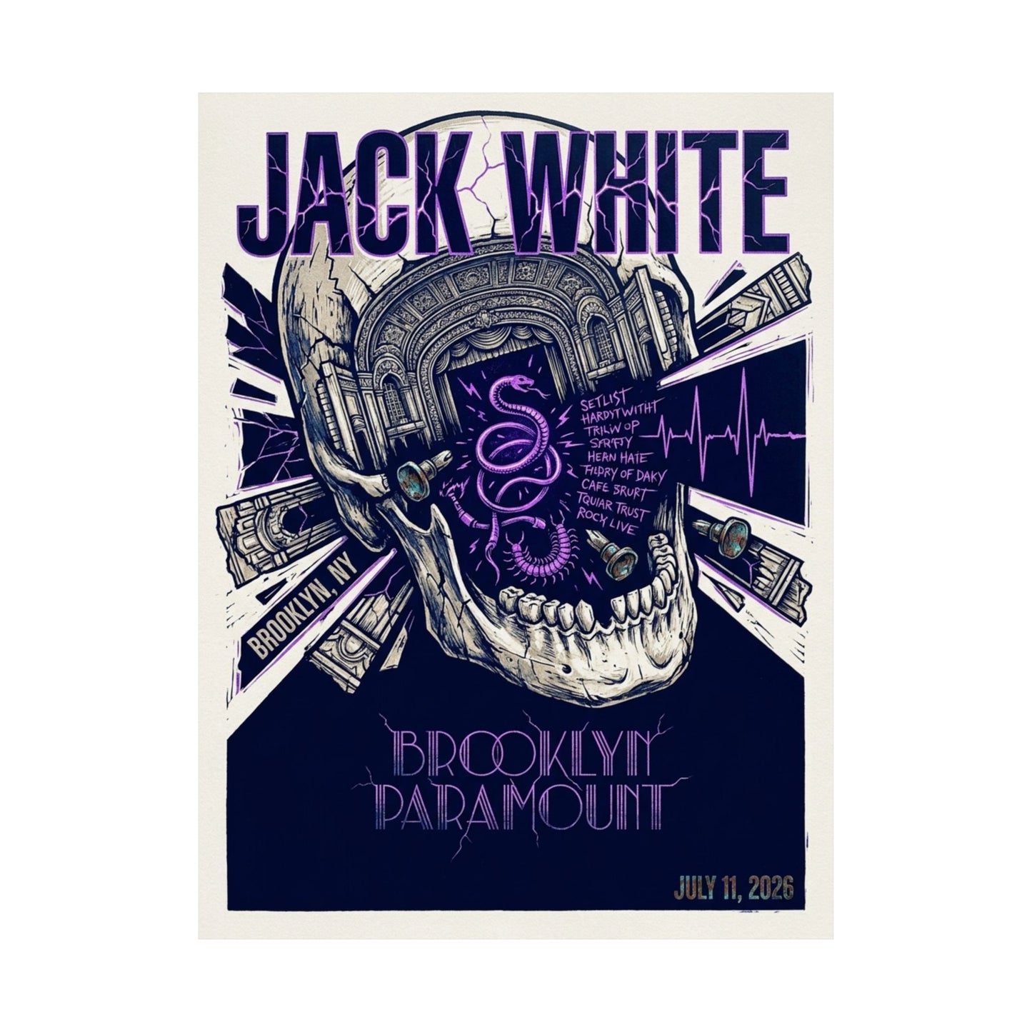 Jack White | July 11, 2026 | Brooklyn, NY | Concert Poster