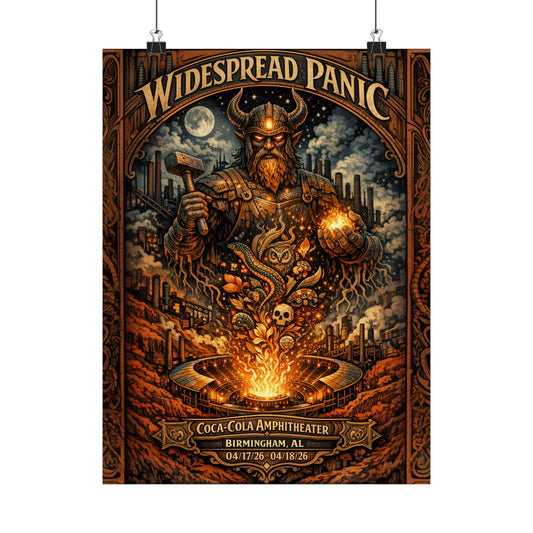 Widespread Panic | 04/17/26–04/18/26 | Birmingham, AL | Concert Poster  | V1