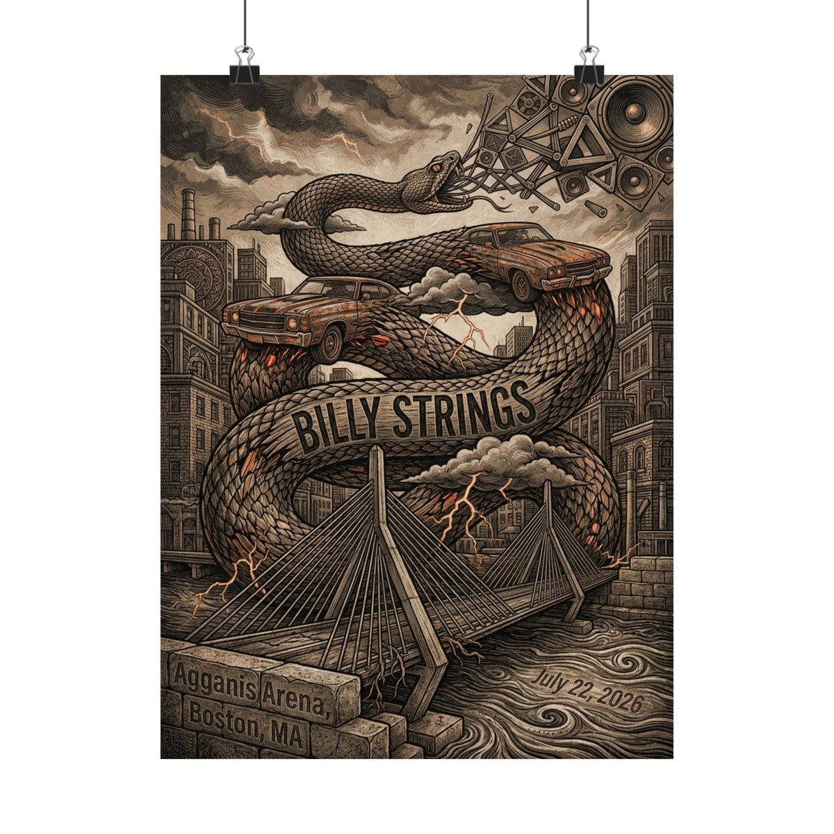 Billy Strings | July 22, 2026 | Boston, MA | Concert Poster