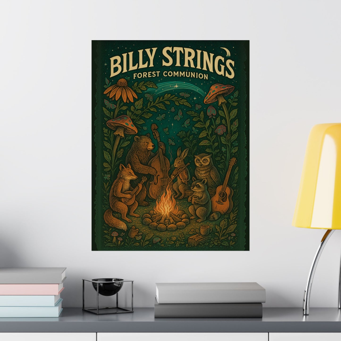 Billy Strings | Woodland Animals Bluegrass Campfire Music Fan Art