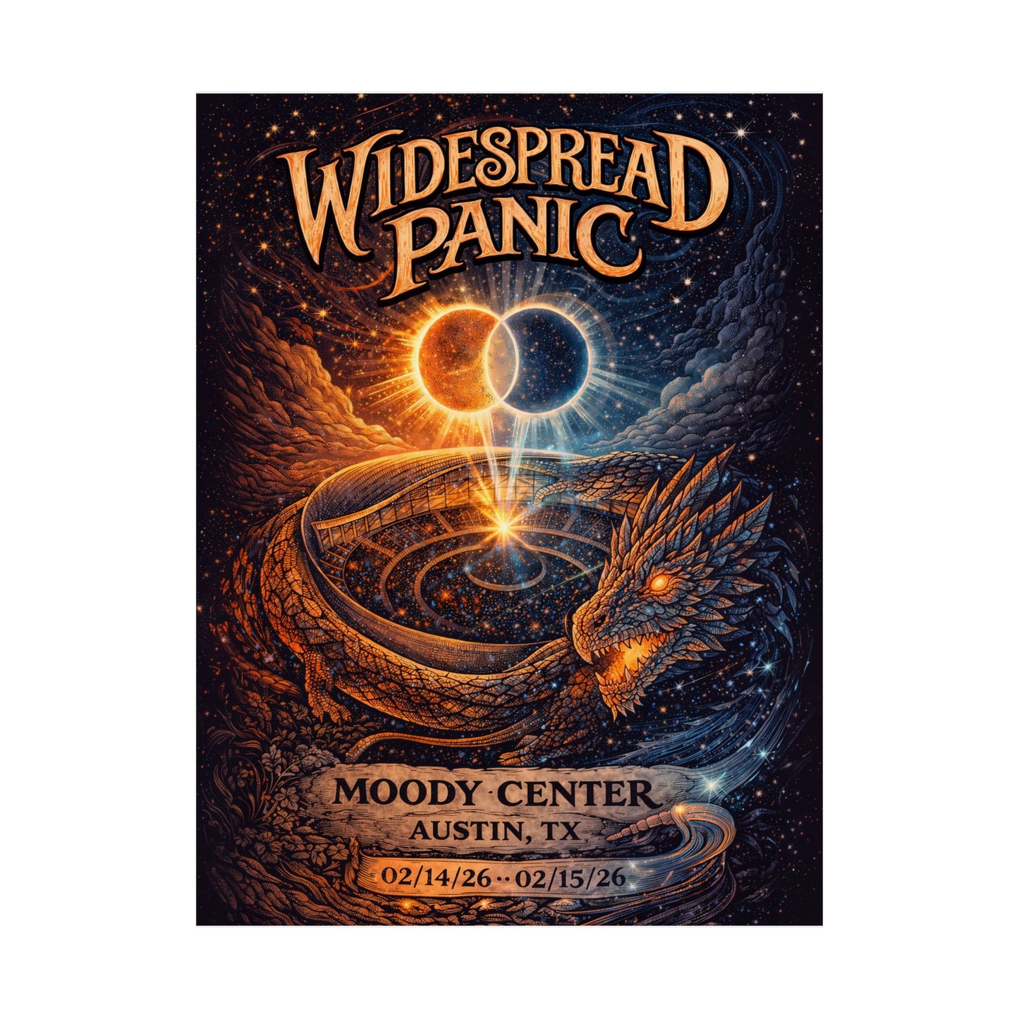 Widespread Panic | 02/14/26–02/15/26 | Austin, TX | Concert Poster  | V2