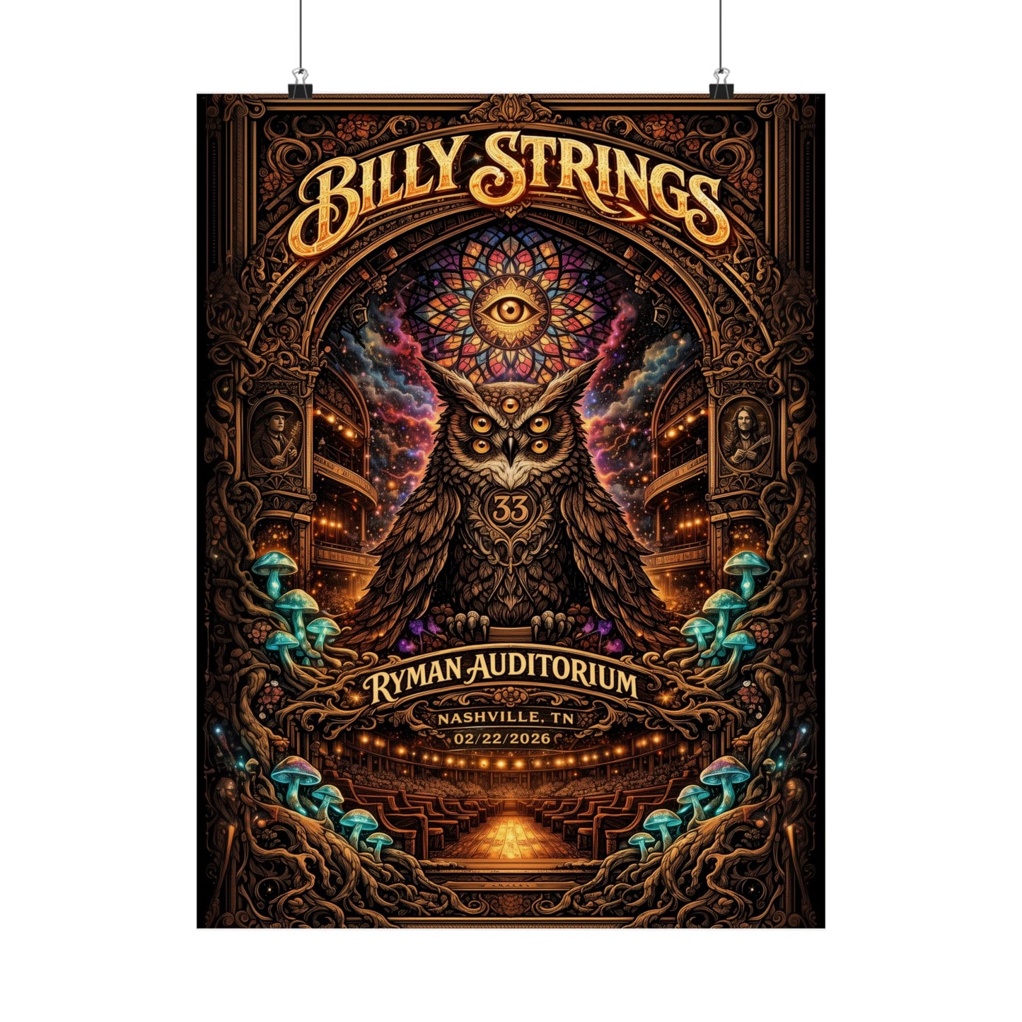 Billy Strings | 02/22/2026 | Nashville, TN | Concert Poster  | V1