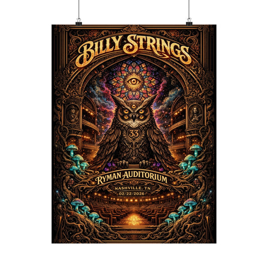 Billy Strings | 02/22/2026 | Nashville, TN | Concert Poster  | V1