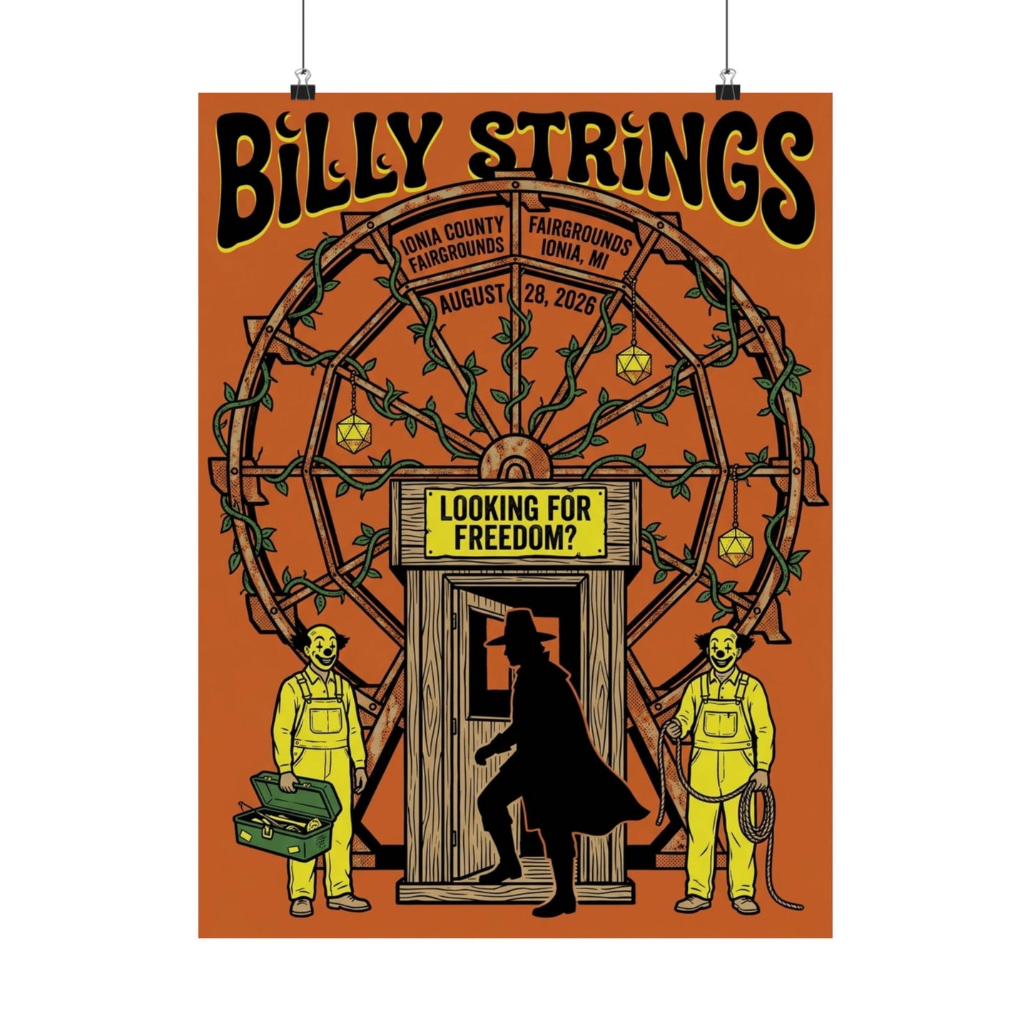 Billy Strings | August 28, 2026 | Ionia, MI | Concert Poster V2