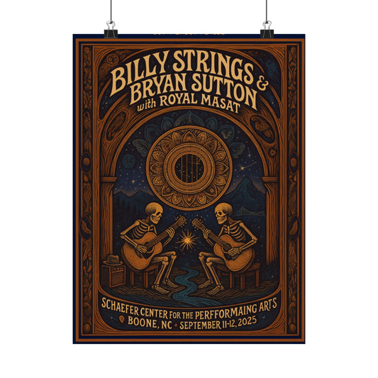 Billy Strings & Bryan Sutton Boone NC Concert Print | September 11 + 12, 2025 | Schaefer Center