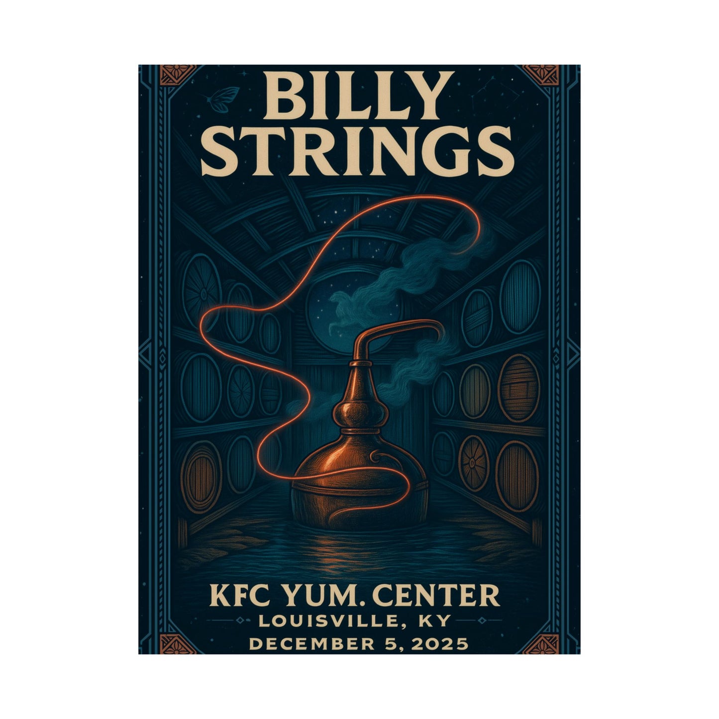 Billy Strings Louisville KY | Dec 5, 2025 | KFC Yum! | Concert Poster | Night 2