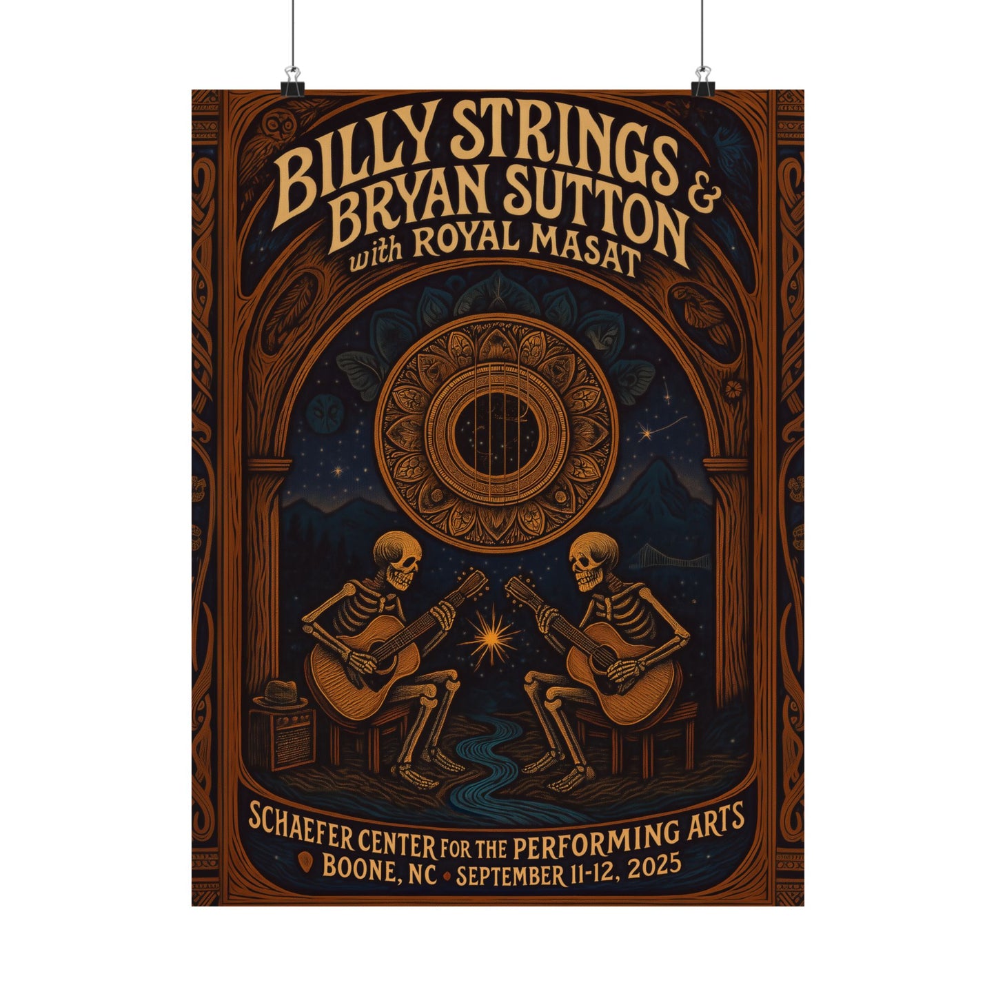 Billy Strings & Bryan Sutton Boone NC Concert Print | September 11 + 12, 2025 | Schaefer Center