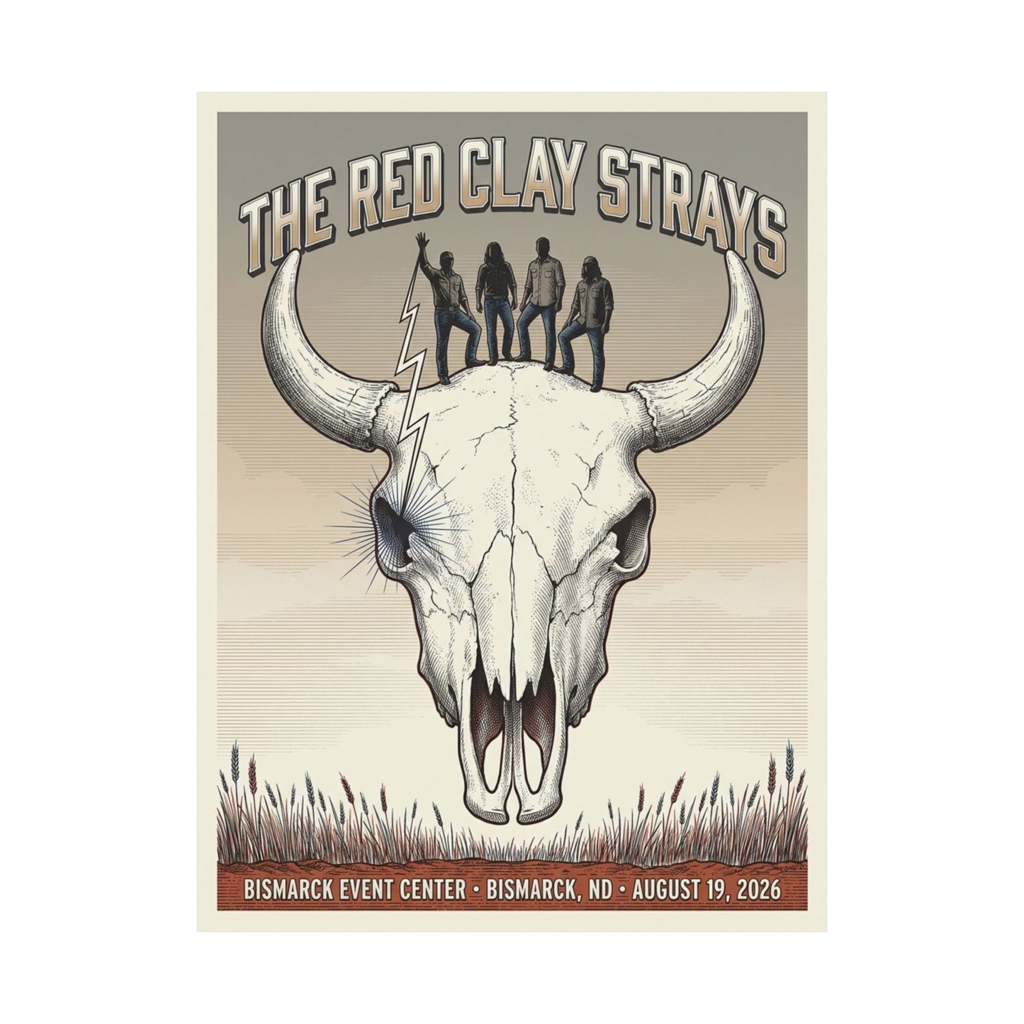 The Red Clay Strays | August 19, 2026 | Bismarck, ND | Concert Poster