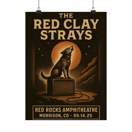The Red Clay Strays Morrison CO Concert Poster | September 14, 2025 | Red Rocks Amphitheatre | Variant 2