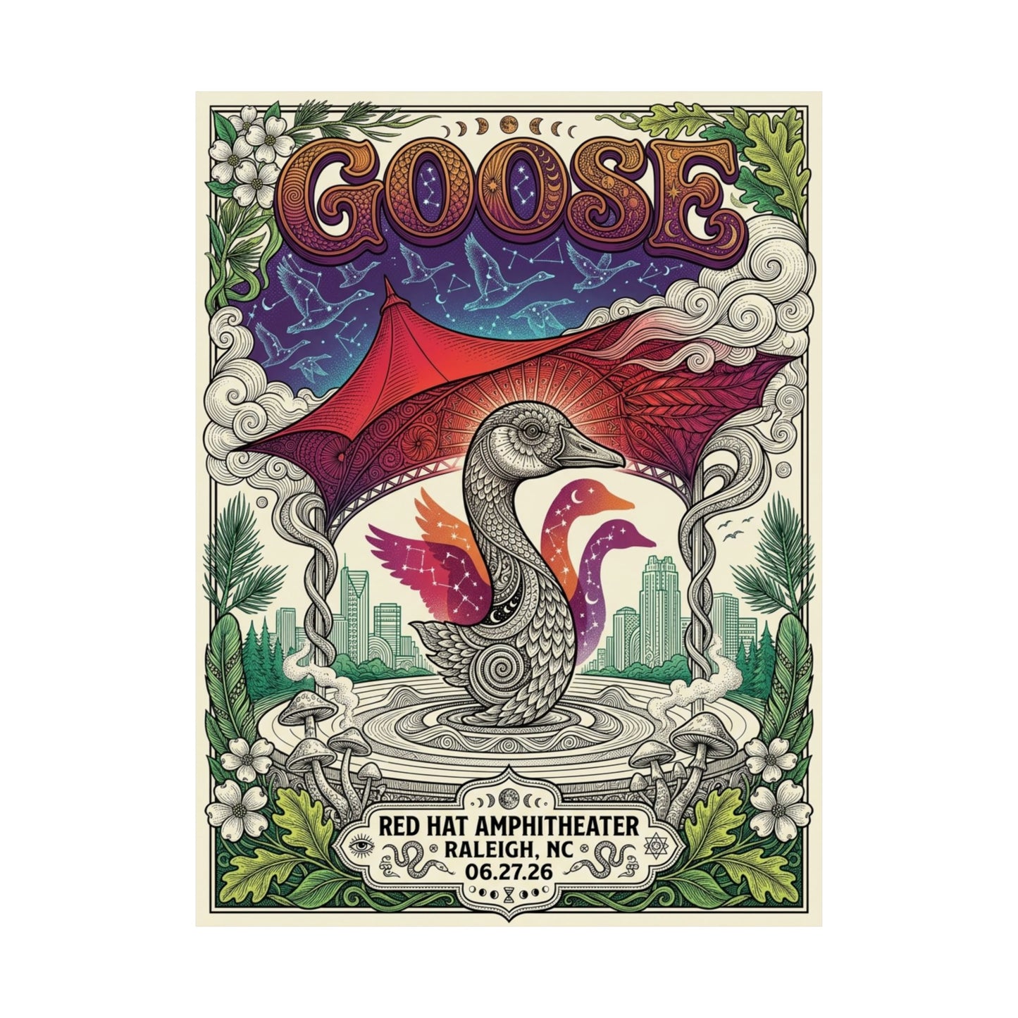Goose  | 06/27/26 | Raleigh, NC | Concert Poster  | N2