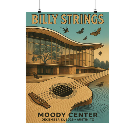 Billy Strings  Austin, TX | December 13, 2025| Moody Center | Concert Poster | Variant 2
